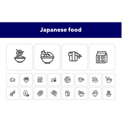 Japanese Food Line Icon Set