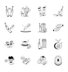 Latest Bundle Of Cricket Match Doodle Icons