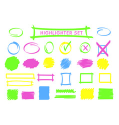 Neon Highlight Pen Frame And Scribble Set