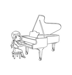 Pianist Isolated Coloring Page For Kids