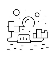 City On Mars Line Icon