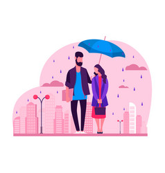 Young Couple In Rain