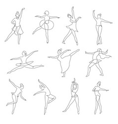 Ballet Or Contemporary Dancer Outline Isolated