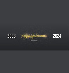 Happy New Year 2024 Golden Shimmering Loading Bar