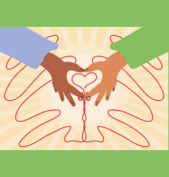 Lovers Hands Making Heart