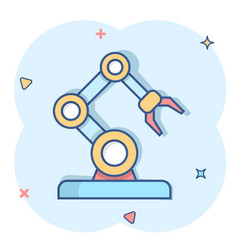 Robot Arm Icon In Comic Style Mechanic