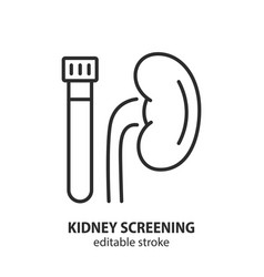 Screening For Kidney Disease Line Icon