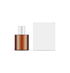 Small Amber Cosmetic Bottle Mockup With Box