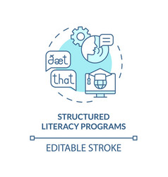 2d Blue Icon Structured Literacy Programs Concept