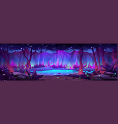 Fantasy Forest Pond Cartoon Landscape Background