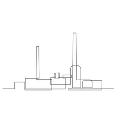 Industrial Plant Continuous Line Drawing