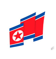 North Korea Flag In An Abstract Ripped Design