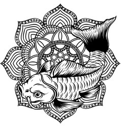 Outline Carp Fish Design