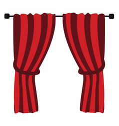 Red Fancy Curtain On White Background