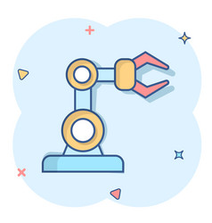 Robot Arm Icon In Comic Style Mechanic