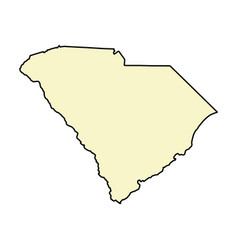 South Carolina Map Shape United States Of America