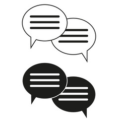 Black And White Text Message Conversation Icon