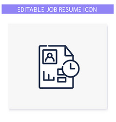 Chronological Resume Line Icon Editable