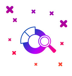 Color Magnifying Glass And Data Analysis Icon