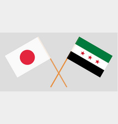 Flags Of Syrian National Coalition And Japan