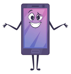 Funny Cartoon Smartphone Shrugging Phone Mascot