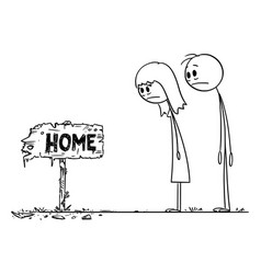 Man And Woman Looking Frustrated At Home Sign