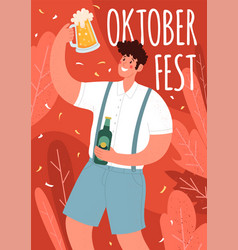 Oktoberfest Poster Beer Festival A Man Holds