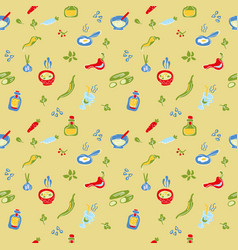 Seamless Pattern Appetizing Food Soup Bowl