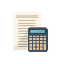 Calculator Report Icon Flat Business Paper