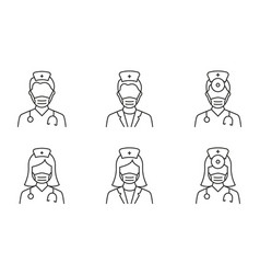 Hospital Healthcare Staff Line Icon Male