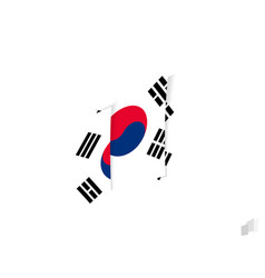 South Korea Flag In An Abstract Ripped Design