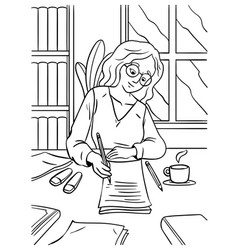 Author Coloring Page For Kids