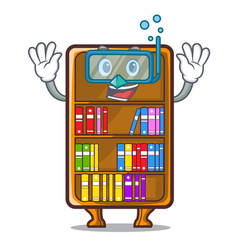 Diving Cartoon Bookcase In The Shape Wood