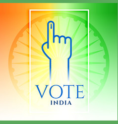 India Vote Hand With Tricolor Background