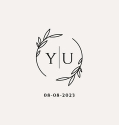 Letter Yu Wedding Monogram Logo Design