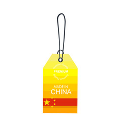 Made In China Label With Flag