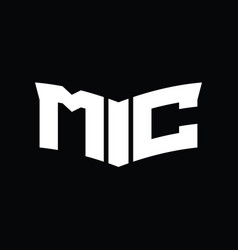 Mc Logo Monogram With Shield Slice Shape Design