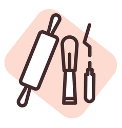 Pottery Tools On A White Background