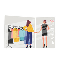 Shopper Trying On Clothes Size And Style