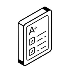 A Plus Grade Sheet Isometric Icon