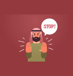 Angry Arab Man Saying Stop Speech Balloon