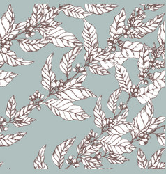 Coffee Branches Intertwined Seamless Pattern