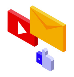 Marketing Mail Tools Icon Isometric