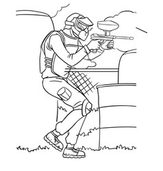 Paintballer Coloring Page For Kids