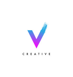 Purple Blue Letter V Logo Icon Design