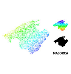 Rainbow Colored Pixel Map Majorca