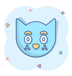 Cat Head Icon In Comic Style Cute Pet Cartoon