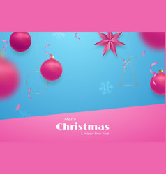 Christmas Fashion Party Banner Template With Pink