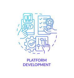 2d Gradient Thin Linear Icon Platform Development