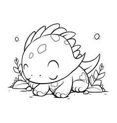 Cute Dinosaur Coloring Page For Kids